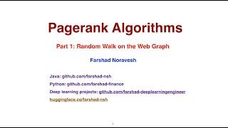 Part 1: random walk on the web graph