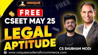 FREE CSEET MAY 25 | LEGAL APTITUDE | INDIAN CONTRACT ACT | LECTURE 10 | CS SHUBHAM MODI