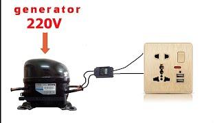 Turn a refrigerator compressor into a 220V Generator /free energy