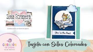 Tarjeta con sellos Coloreados