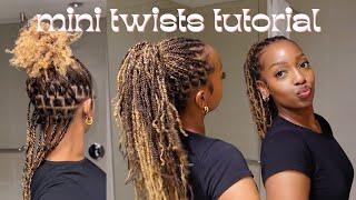 EASY PROTECTIVE STYLE FOR NATURAL HAIR ⭐️ Mini Twists With HUMAN HAIR Extensions | Step by Step