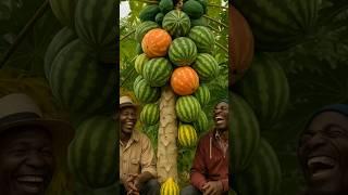 African farmers beneath Pawe paw melonlike fruit #farmers #watermelon #agriculture#viral