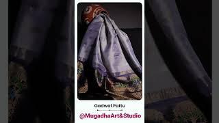 Blue Gray With Royal Blue Gadwal Silk Saree | Mugdha Art Studio