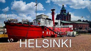  Walking Tour of Finland's Capital City. Walk and Explore Helsinki. 4K Video.