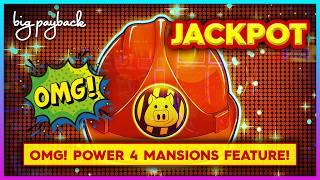 JACKPOT! HUFF N' MORE PUFF POWER 4!! Awesome MANSIONS FEATURE TRIGGER!!!