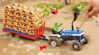 diy tractor heavy truck stuck in mud with Parle G | science project @sanocreator