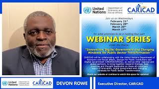 CARICAD/ UN DESA Webinar Series - Invitation