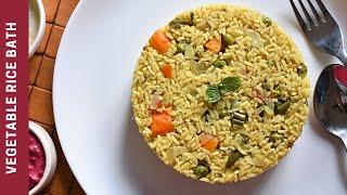 Rice Bath | Hotel Style Rice Bath | Kannada Recipes |  Vegetable pulao recipe | Palates Desire