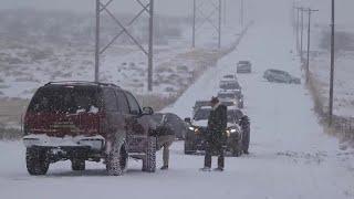 Hazardous road conditions on Broadway north of Amarillo