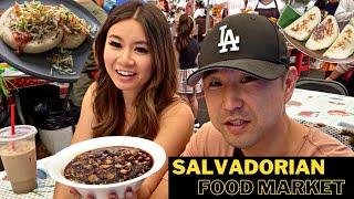 First time trying El Salvadorian Street Market Food in Los Angeles California!