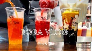 Making Bubble Tea Drinks 16 Boba Cafe Vlog ASMR