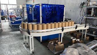 Automatic Paper Tube Curling Gluing and Disc Inserting Machine | Automatic Paper Tube Capping Line