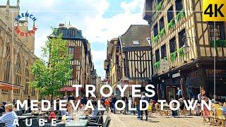 𝐓𝐑𝐎𝐘𝐄𝐒 France Medieval City Walk Charming Old Town Ruelle des Chats Town Hall Les Halles [4K]