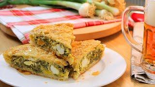 PITA spinach - feta cheese! Everyone was jostling for a piece of this irresistibly crispy  pie!