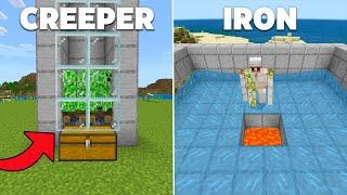 TOP 3 Farms for Beginners in Minecraft Bedrock 1.21! (Iron Farm, Creeper Farm)