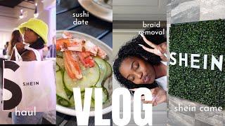 VLOG: SHEIN CAME TO HTX + YOUTUBE GEMS/TIPS + NEW SUSHI SPOT+ UNBOXINGS+ TAKING DOWN MY BRAIDS &more