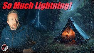 Storm Camping in a Tipi Tent - Heavy Rain & Lots of Lightning  ️ ️