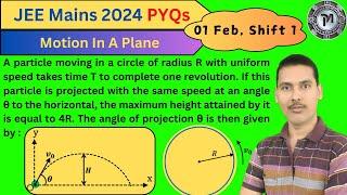 A particle moving in a circle of radius R with uniform speed takes time T to complete one revolution