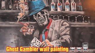 Ghost Gambler wallpainting #painting #wallpainting #viral  #trending #ghost #artist #art #youtube