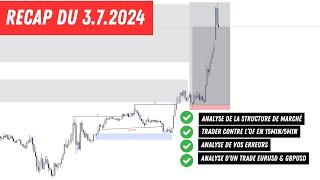 RECAP DU 3 JUILLET 2024 | ANALYSE DE MARCHÉ (NIVEAU AVANCÉ) | FOREX TRADING