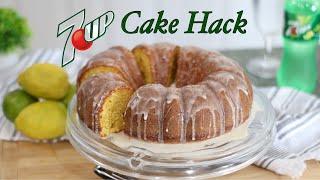 How to Make A Moist 7UP CAKE from a BOX CAKE MIX with a Homemade LEMON GLAZE using Easy baking hacks