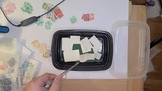 Using a Sweat Box to Separate Stuck Stamps & Hinge Remnants Minimizing Gum Disturbance & Ink Loss P2