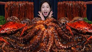 통문어  짜장 소스 가득 해물찜 먹방 레시피! (ft.수산시장) Giant Octopus Jjajang Seafood Boil Recipe Mukbang ASMR Ssoyoung