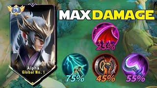 GLOBAL ALPHA NEW MAX DAMAGE BUILD AND EMBLEM  (true damage abuse must try)