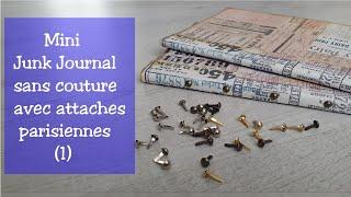 Mini Junk Journal sans couture avec attaches parisiennes (1) La couverture