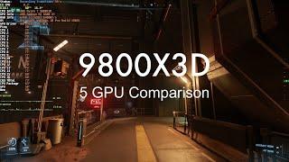 Star Citizen: 9800X3D 5 GPU Comparison - a benchmark of Lorville