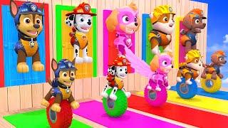 PAW Patrol Guess The Right Door ESCAPE ROOM CHALLENGE Animals Tire Game Cow Mammoth Elephant Tiger