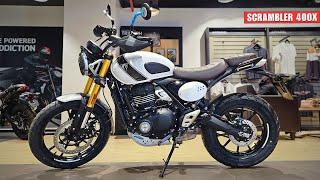 2024 Triumph Scrambler 400 X New White Color Review - On Road Price & All Colors | @SouRikMotoworld