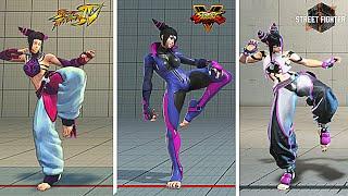 Street Fighter 4 vs 5 vs 6 - Juri Graphic Comparison