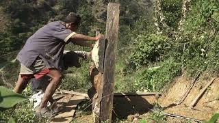 Nepali village || Making a house of bangur in the village