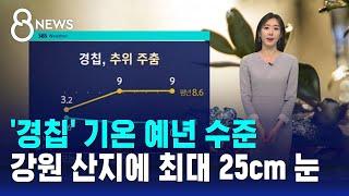 [날씨] '경칩' 기온 예년 수준…강원 산지에 최대 25cm 눈 / SBS 8뉴스