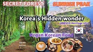 "Jeju Travel guide : Sunrise at Seongsan, Secret Forest & Vegan Korean food" UNESCO SITE KOREA