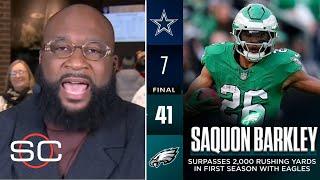 ESPN reacts to Saquon Barkley make NFL history as Eagles destroys Cowboys 41-7 to clinch NFC East