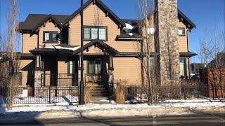 Walking tour in sunny afternoon ambience in a Calgary suburb Alberta Canada 