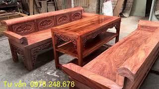 Báo giá bộ ghế Trường Kỷ gỗ hương đá 2met 37 vân đẹp
