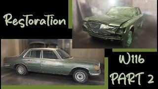 Restoring Stolen W116 Part 2 : Painting #w116 #mercedesbenzclassic #mercedes #restoration #painting