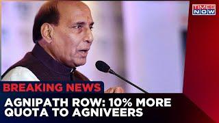 Centre announces 10% quota for Agniveers in Defence Ministry jobs | Rajnath Singh | English News