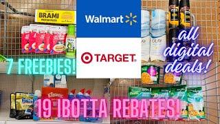 All digital midweek Walmart and Target haul! 7 freebies! 19 IBOTTA rebates!