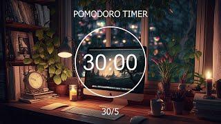 30/5 Pomodoro Timer  Lofi & Rain Sounds for Deep Focus on a Quiet Night ~ Focus Station