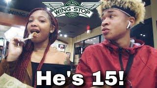 I TOLD MY LITTLE SISTER HER BOYFRIEND'S REAL AGE AND THIS HAPPENED.... | WINGSTOP MUKBANG!