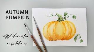 How to Paint a Watercolor Pumpkin - Easy Tutorial