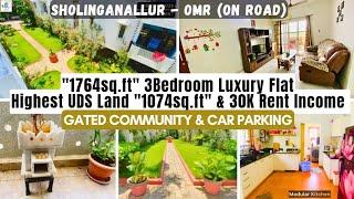 #SHOLINGANALLUR #OnRoad “1764sft” #3Bedroom & 3 #Balconies UDS “1074sft" #FlatForSale #OMR #Chennai