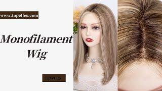 Monofilament wig| Brown balayage color| Medium cap size| TEWC35