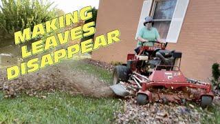 Making Leaves Disappear! Mulching Leaves!