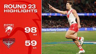 MATCH HIGHLIGHTS: Sydney v Essendon, Round 23, 2024