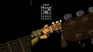 How to play Am & A minor 7 chord on Guitar #shorts